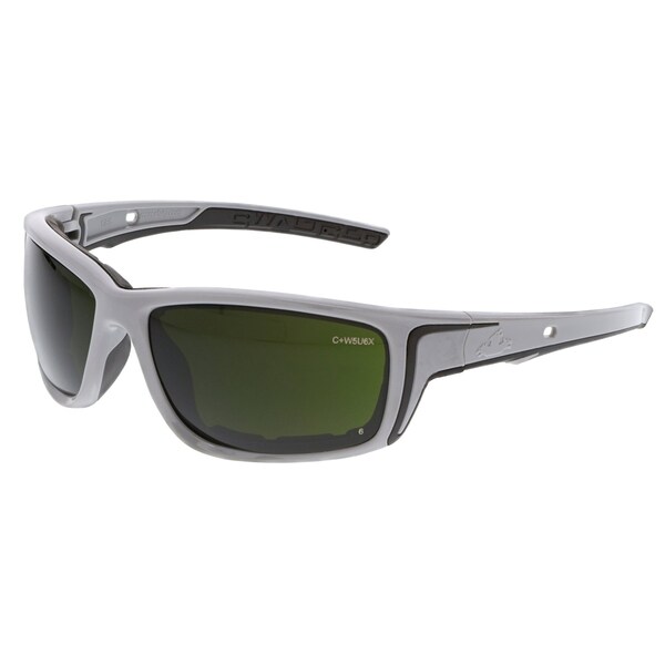 Mcr Safety Glasses, Swagger SR5 Gray Frame, 5.0 IR MAX6, 12PK - SR5250PF