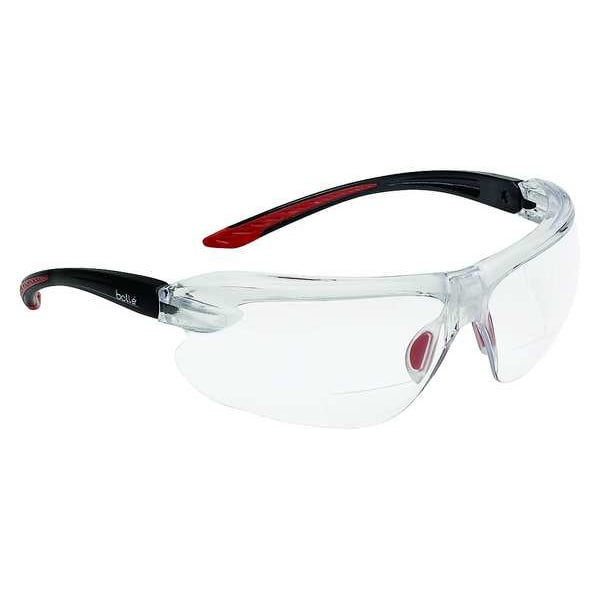 Bolle Safety IRI-S Safety Reading Glasses, Clear Wraparound Frame, +1.50 Diopter, Clear Lens, M - 40187