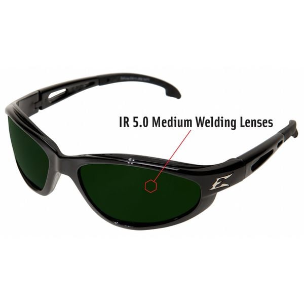 Edge Eyewear Dakura, Welding Safety Glasses Anti-Scratch, Laser Eyewear Lens, Full-Frame, Wraparound - SW11-IR5