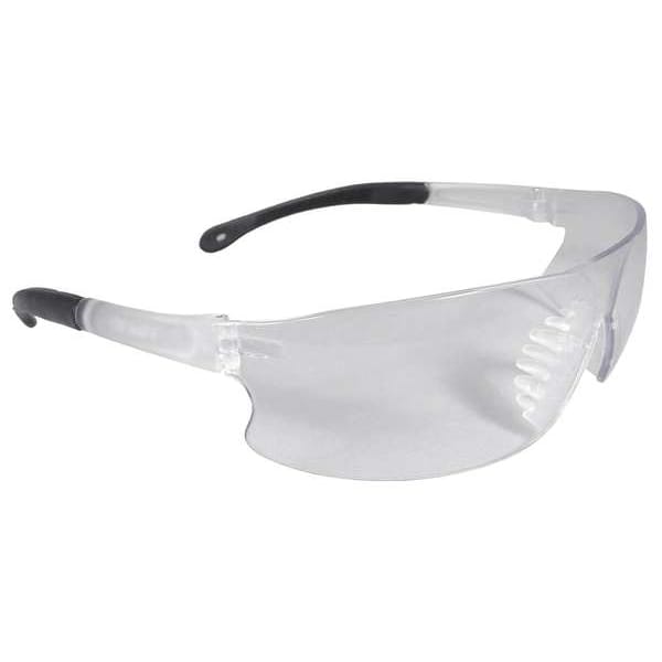 Radians Rad-Sequel Safety Glasses, Anti-Scratch, Black Arm, Wraparound, Clear Frameless, Clear Lens - RS1-10
