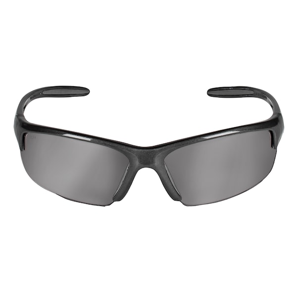 Smith & Wesson Equalizer Safety Glasses, Anti-Fog, Scratch-Resistant, Wraparound, Gray Half-Frame, Smoke Lens - 21297