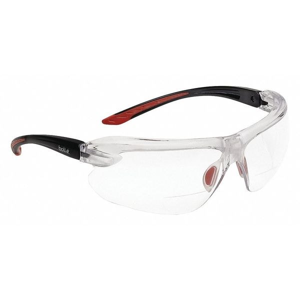 Bolle Safety IRI-S Safety Reading Glasses, Clear Wraparound Frame, +2.00 Diopter, Clear Lens, M - 40188