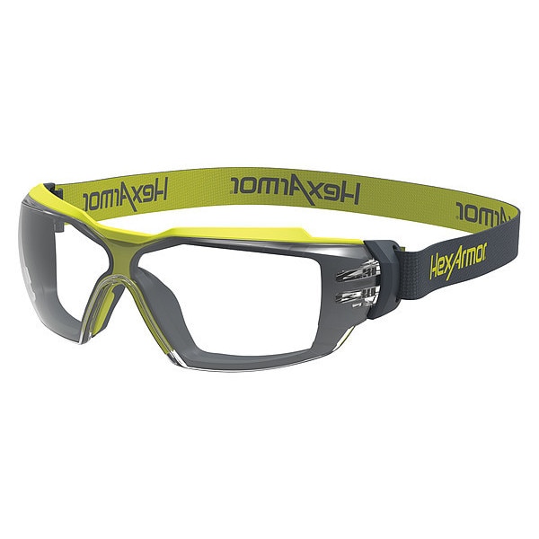 Hexarmor Safety Glasses, MX350, Adjustable Head Strap, Full-Frame, Anti-Fog Coating, TruShield S, Clear Lens - 11-23001-04