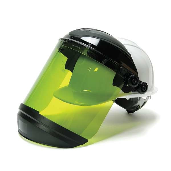 Sellstrom Faceshield with 6-Point Suspension Hard Hat, Arc Flash Series, Front Brim, Ratchet Suspension - S31202