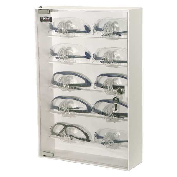 Bowman Dispensers Eyewear Cabinet, White/Clear - CP-075