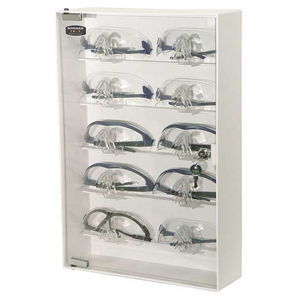 Bowman Dispensers Eyewear Cabinet, White/Clear - CP-075