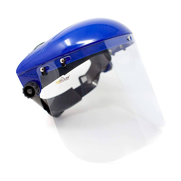 Bison Life Safety Headgear with Clear Poly carbonate Face Shield - BIS-HGF-18