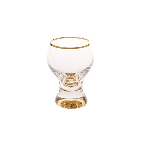 Classic Touch Decor Classic Touch CLG827 3 in. Liquor Glasses with Gold Stem & Rim; Set of 6 - CLG827
