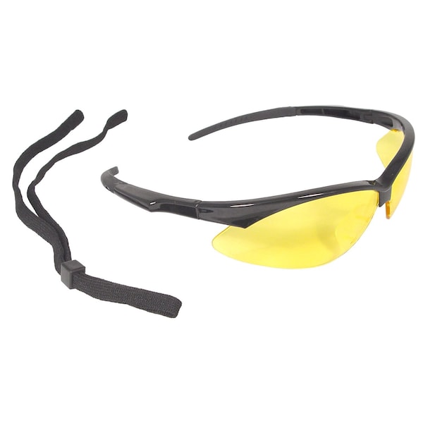 Radians Safety Glasses, Wraparound Amber Polycarbonate Lens, Scratch-Resistant, 12PK - AP1-40