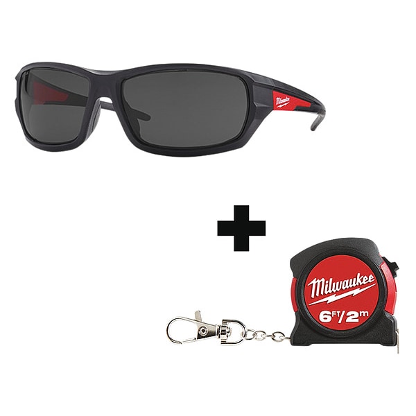 Milwaukee Tool Safety Glasses Anti-Fog &  Anti-Scratch, Smoke Lens, Full-Frame, Wraparound - 48-73-2026, 48-22-5506