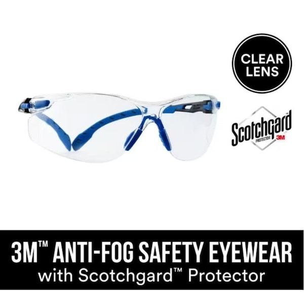 Scotchgard Anti-Fog Goggle with Protector, Universal, Wraparound Frame, Polycarbonate Frame - 47210H1-VDC-PS