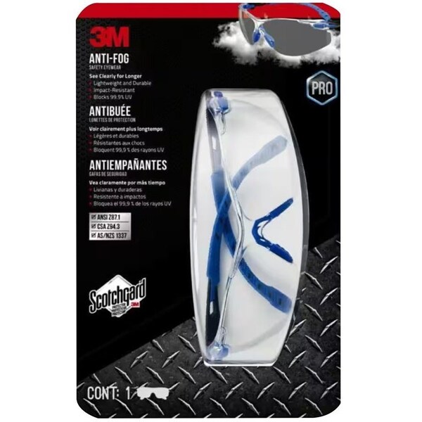 Scotchgard Anti-Fog Goggle with Protector, Universal, Wraparound Frame, Polycarbonate Frame - 47210H1-VDC-PS