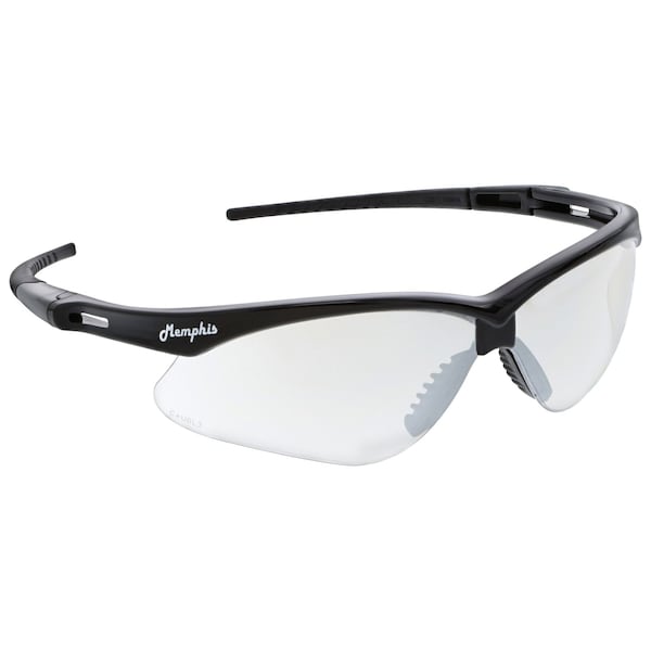 Mcr Safety Glasses, Memphis MP1 Black Frame, I/O Clear Mirr, 12PK - MP119