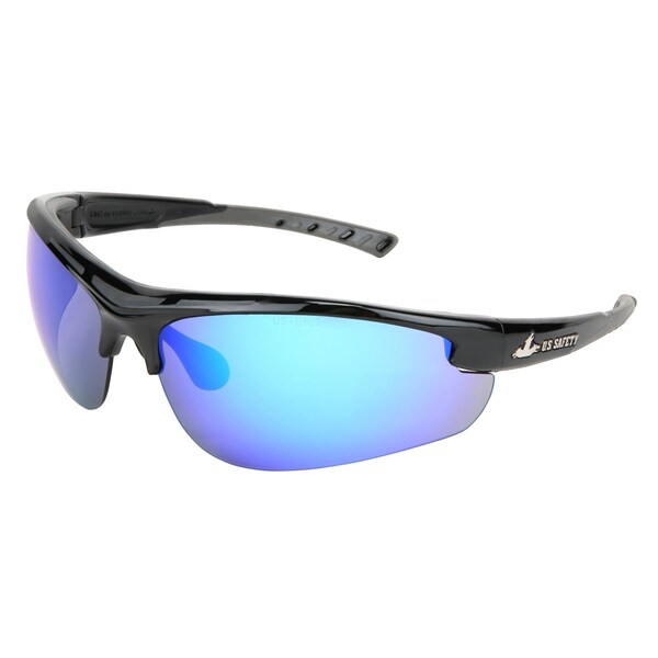 Mcr Safety Glasses, Dominator 2 Gray TPR, Blue Dmd Mir, 12PK - DM1218B