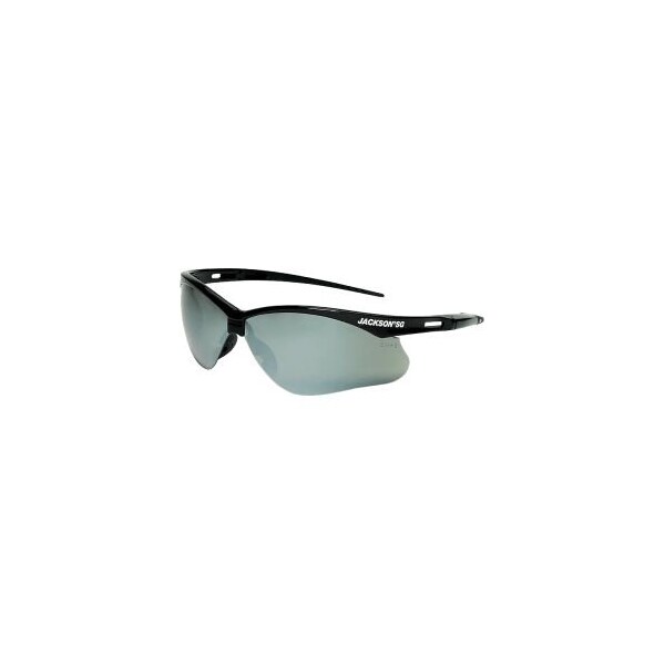 Sellstrom Manufacturing Jackson Safety SG Safety Glasses with Soft Touch Temples, Anti-Fog Smoke Mirror Lens, Black Frame - 50007