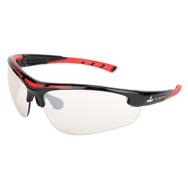 Mcr Safety Glasses, Dominator 2 Red TPR, Bossman I/O, 12PK - DM1229