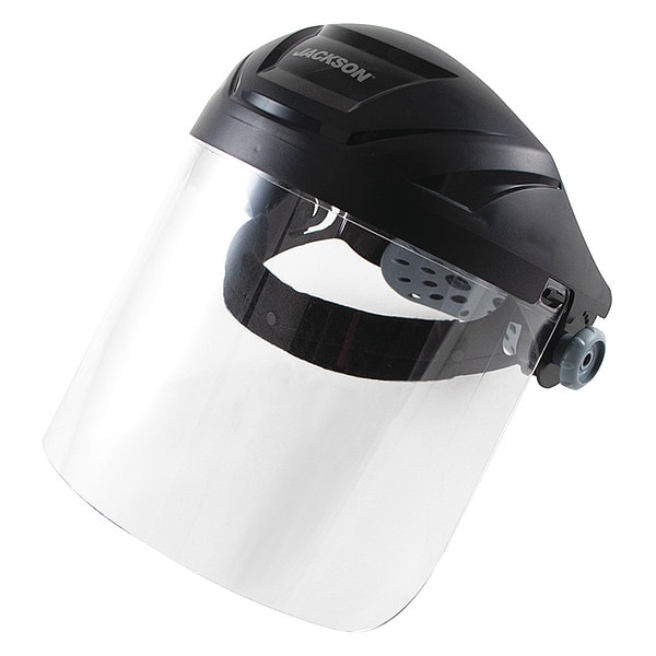 Jackson Safety Faceshield Assembly, Clear Visor, 8 in Height, Ratchet Suspension, Uncoated Lens - 14262