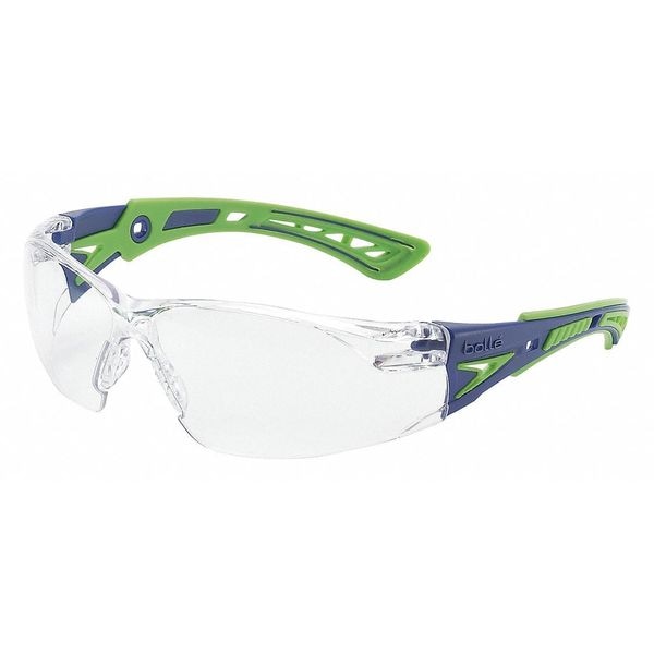 Bolle Safety Rush+, Safety Glasses Anti-Fog, Anti-Static & Anti-Scratch, Clear Lens, Frameless, Wraparound - 40256