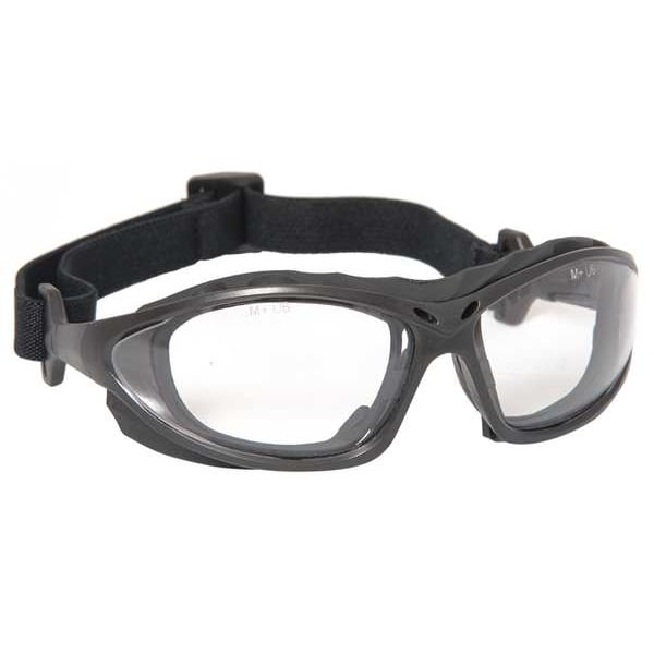 Condor Sealed Safety Glasses, Donyi Design, Anti-Fog, Wraparound, Foam Lined, Black/Blue Frame, Clear Lens - 22ED39