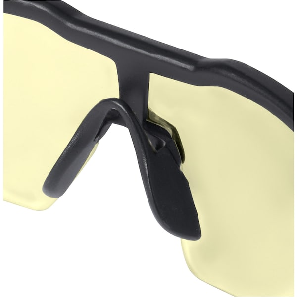 Milwaukee Tool Safety Glasses Anti-Fog &  Anti-Scratch, Yellow Lens, Half-Frame, Wraparound - 48-73-2103