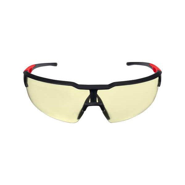 Milwaukee Tool Safety Glasses Anti-Fog &  Anti-Scratch, Yellow Lens, Half-Frame, Wraparound - 48-73-2103