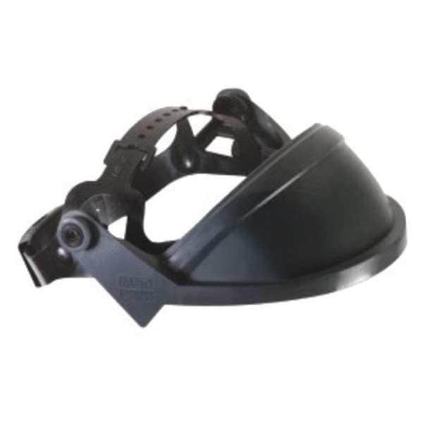 Msa Safety Ratchet Face Shield Assembly, Black Visor, 11" Height, Ratchet Suspension, Black - 10127061