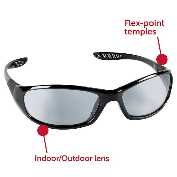 Kleenguard V40 HellRaiser, Safety Glasses Anti-Fog &  Anti-Scratch, I/O Lens, Full-Frame, Wraparound - 25716