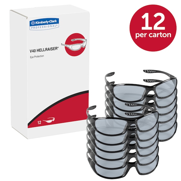 Kleenguard V40 HellRaiser, Safety Glasses Anti-Fog &  Anti-Scratch, I/O Lens, Full-Frame, Wraparound - 25716