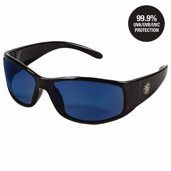 Smith & Wesson Elite Safety Glasses 3016314, Black Frame, Blue Mirror Polycarbonate Lens, 12PK - 21307
