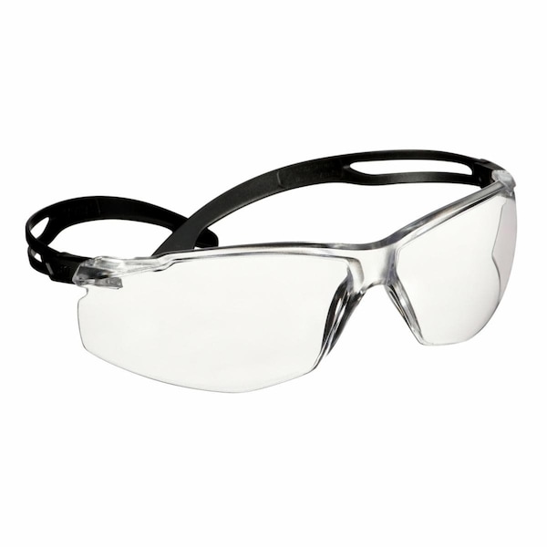 3M 500, Safety Glasses Anti-Fog &  Anti-Scratch, Clear Lens, Frameless, Wraparound - SF501AF-BLK