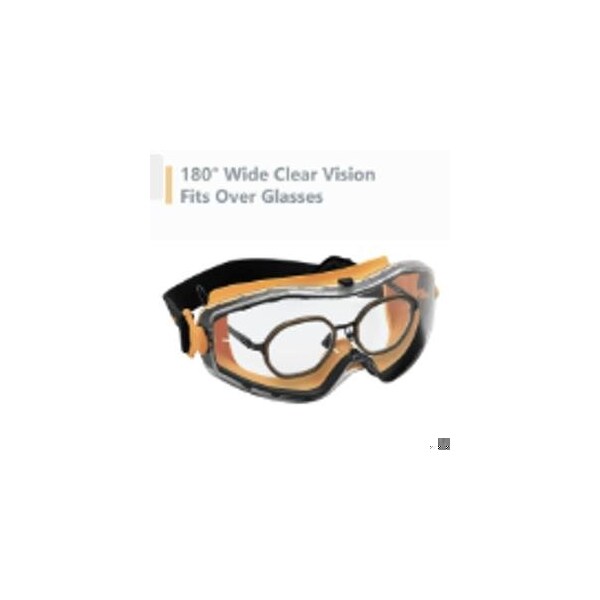 Powertec Safety Goggles, Scratch Proof UV Protection, Clear Anti-fog, Chemical Splash Protective Eyewear - 71563N