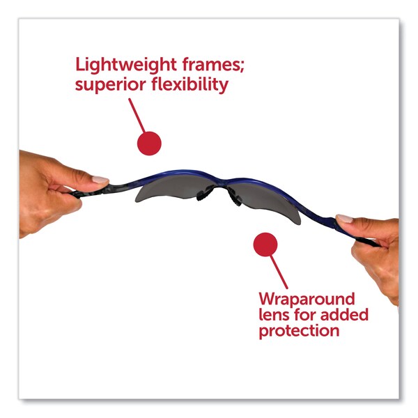 Kleenguard Nemesis Safety Glasses, Metallic Blue Frame, Smoke Lens, 12PK - KCC47387