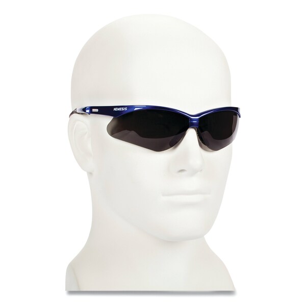 Kleenguard Nemesis Safety Glasses, Metallic Blue Frame, Smoke Lens, 12PK - KCC47387