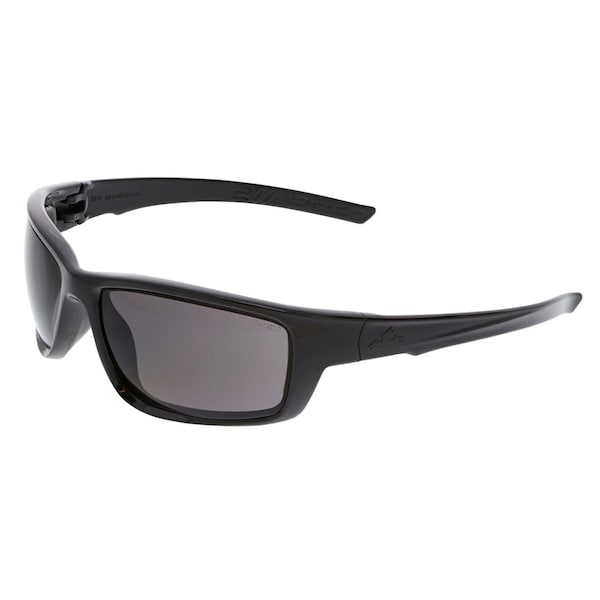 Mcr Safety Glasses, Swagger SR3 Black Frame, Gray Lenses, 12PK - SR322
