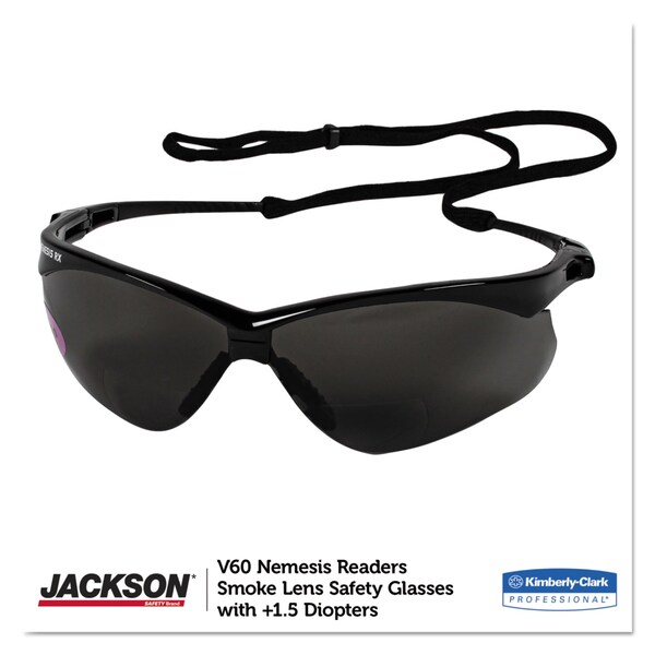 Kleenguard Nemesis Readers Safety Glasses, Smoke Frame, Smoke Polycarbonate Lens - KCC 22516