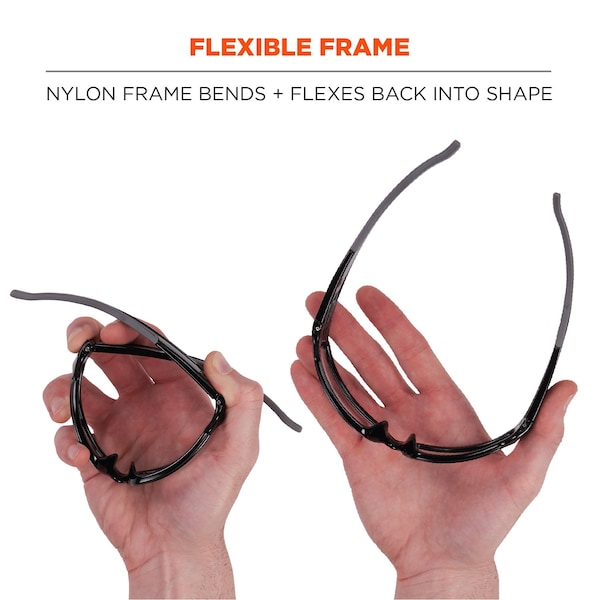 Ergodyne Safety Glasses, Indoor/Outdoor Matte Black Frame - THOR-AFAS