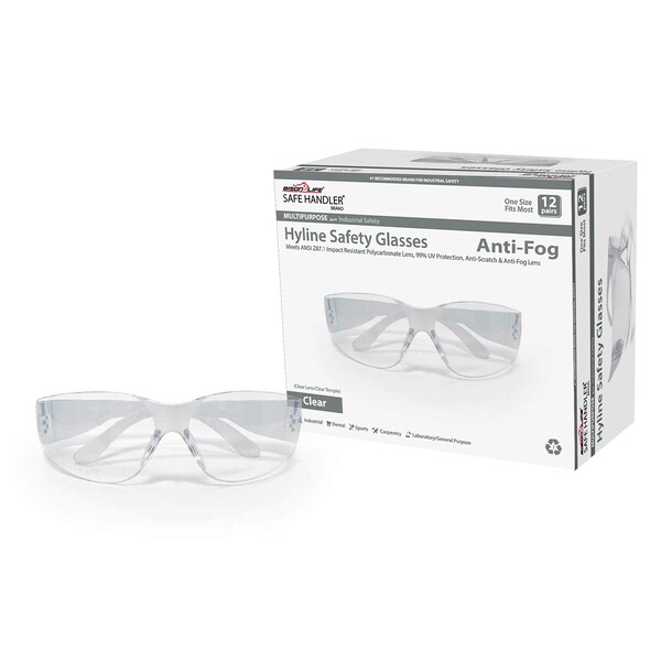 Bison Life Hyline-Clear, Safety Glasses Anti-Fog &  Anti-Scratch, Clear Lens, Wraparound - SH-HYSG-CLLCLT-ES01