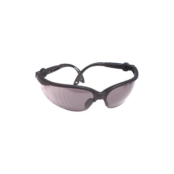 The Brush Man Smoke Lens Safety Glasses, Telescoping/Ratcheting Temple, 12PK - SG-RATCHET-SM