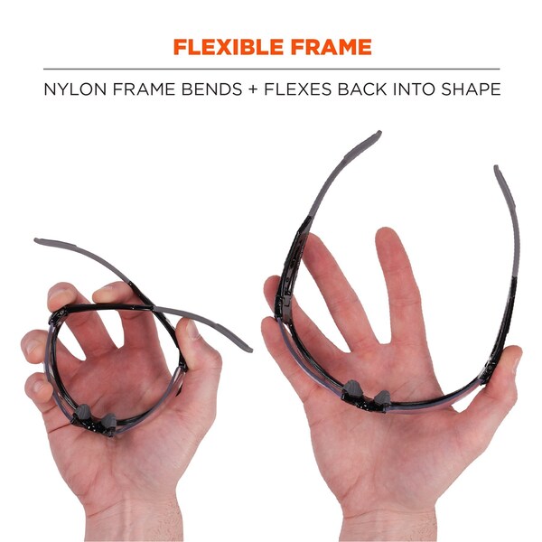 Ergodyne Safety Glasses, Clear Matte Black Frame - DAGR-AFAS