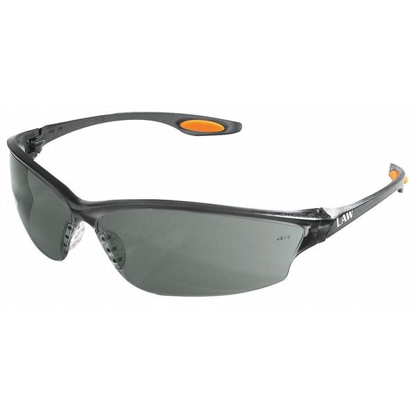 Mcr Safety Law 2, Safety Glasses Anti-Scratch, Gray Lens, Frameless, Wraparound - LW212