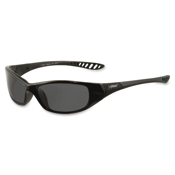 Kleenguard V40 Hellraiser Safety Glasses, Scratch-Resistant, Polycarbonate, Black Full-Frame, Smoke Lens - 25714