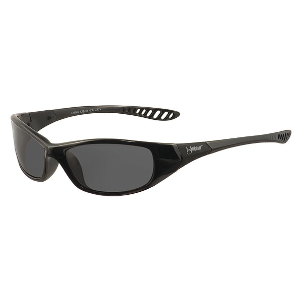 Kleenguard V40 Hellraiser Safety Glasses, Scratch-Resistant, Polycarbonate, Black Full-Frame, Smoke Lens - 25714