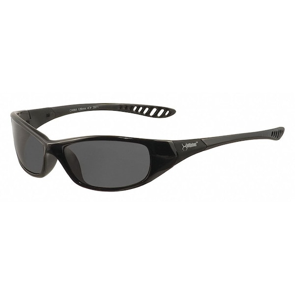 Kleenguard V40 Hellraiser Safety Glasses, Scratch-Resistant, Polycarbonate, Black Full-Frame, Smoke Lens - 25714