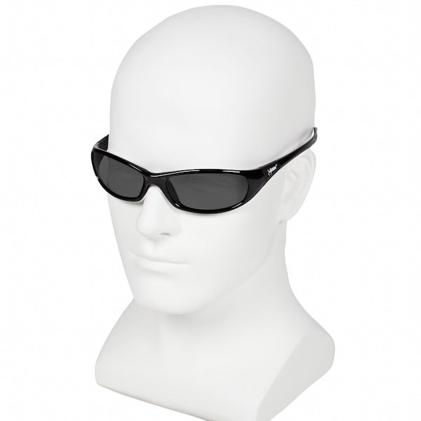 Kleenguard V40 Hellraiser Safety Glasses, Scratch-Resistant, Polycarbonate, Black Full-Frame, Smoke Lens - 25714
