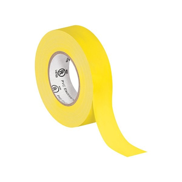 Cinta eléctrica amarilla preferida de 3/4'' x 20 yardas, paquete de 200 - BUY00012358
