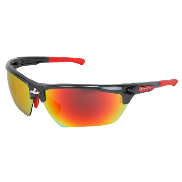 Mcr Safety Glasses, Dominator DM3 Gun Metal, Fire Mirror, 12PK - DM131R
