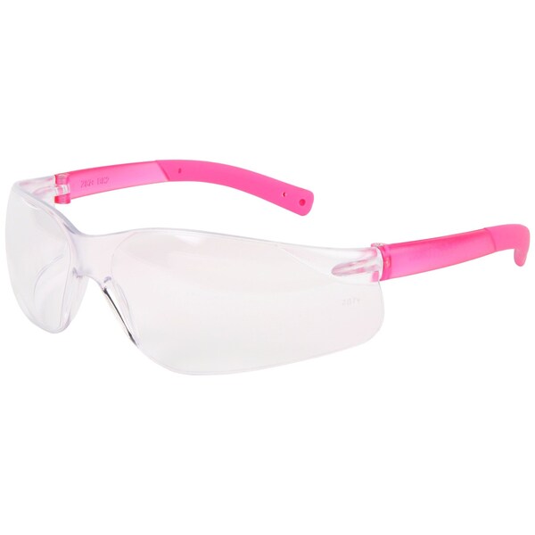 Mcr Safety Glasses, BearKat BK2 Pink Temples, Clear UV-AF, 12PK - BK220AF