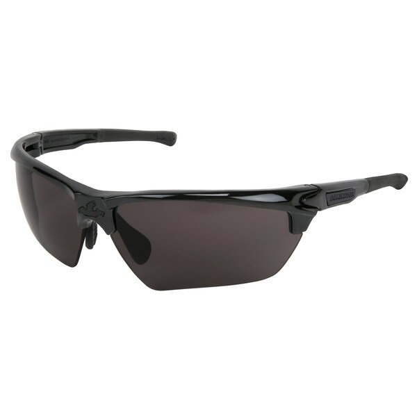 Mcr Safety Glasses, Dominator DM3 Black Frame, Gray MAX6, 12PK - DM1332PF