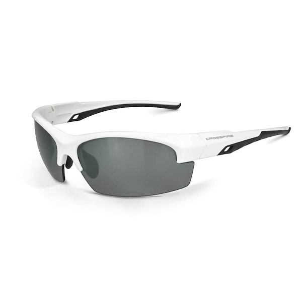 Crossfire Polarized Safety Glasses, Wraparound Silver Mirror Polycarbonate Lens, Scratch-Resistant,  - 40227