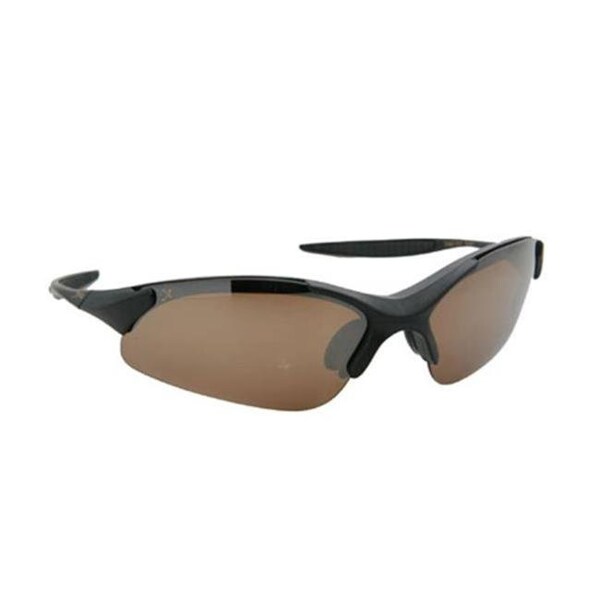 Xpo XPO X3667PCP AMBER Gator Polarized Rimless Sunglasses - Matte Black - Amber Lens - X3667PCP AMBER